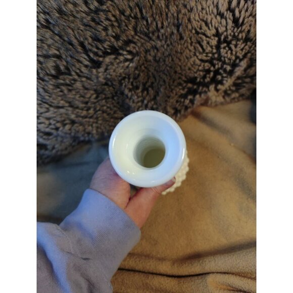 Vintage Indiana Milk Glass Quilted Diamond Pattern 6 " Bud Vase - Picture 3 of 3